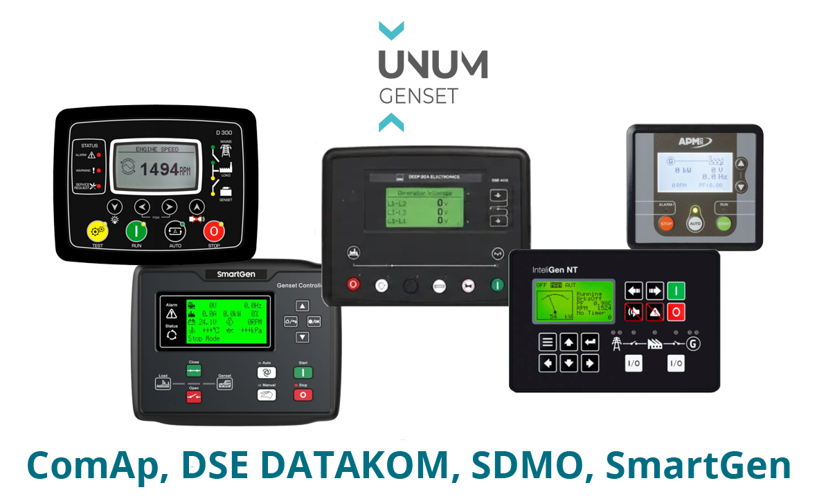 Different genset controllers supported by UNUM Genset